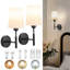 Ensemble de deux appliques murales rechargeables sans fil à piles avec télécommande, avec 5 ampoules à intensité variable détachables-522399107-522876320