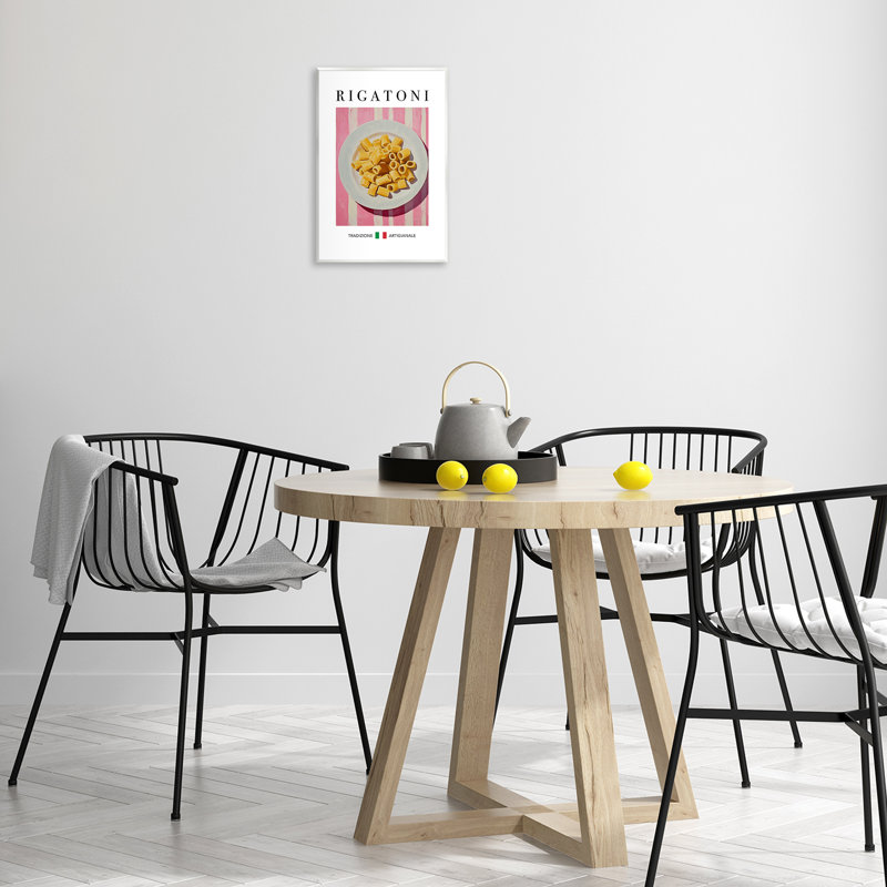 Plaque murale traditionnelle de pâtes Rigatoni, design par Andreas Magnusson, H 15 po x l 10 po