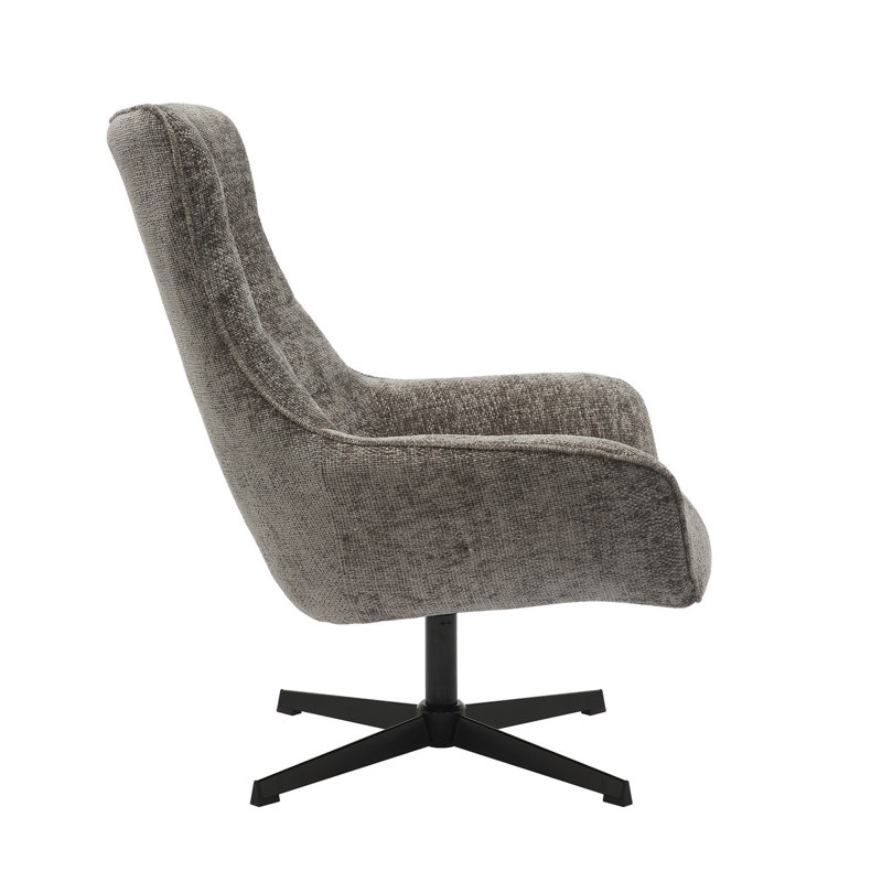 Sessel Upholstered Swivel Accent Chair, Grey/Brown/Blue