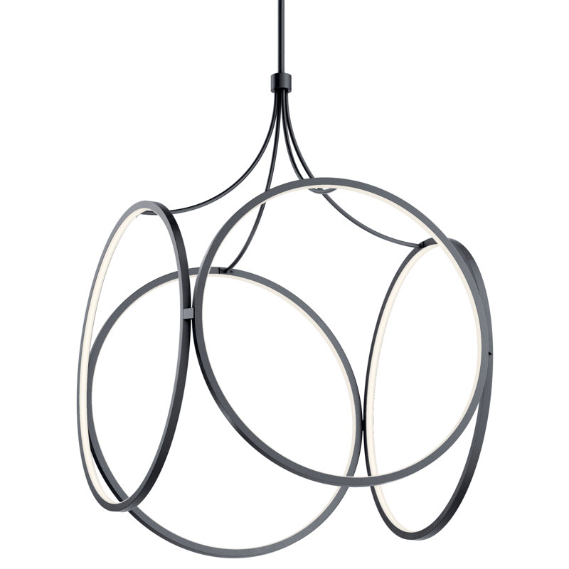 Matte Black and White LED Pendant Light with Plastic Diffuser