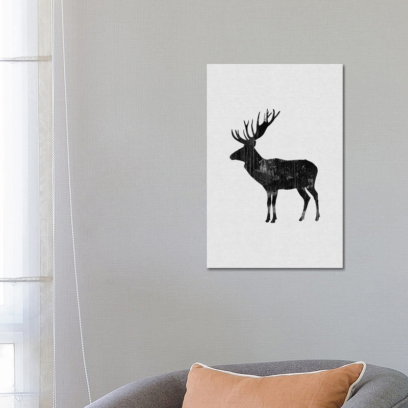 Reindeer B&W by Orara Studio - Wrapped Canvas Print, 66.04 cm H x 45.72 cm W
