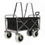 Chariot de plage pliable avec grandes roues pneumatiques de 23 cm pour le sable, capacité de 227 kg, cadre en acier, chariot utilitaire pliable avec sac multi-usages, noir