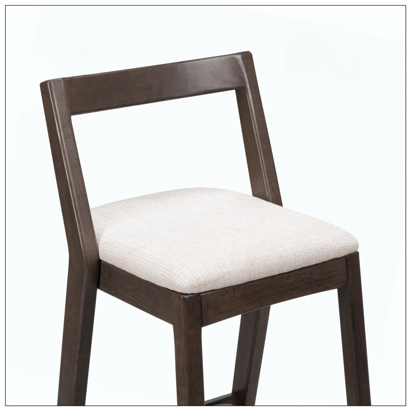 Ensemble de 2 tabourets d'intérieur rembourrés pour usage domestique, Noyer