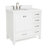 Cambridge 37'' Solid Wood Single Bathroom Vanity in White, with 1.5'' Pure White Quartz Top, Left Offset, Rectangle Sink-1949423148-1898679640