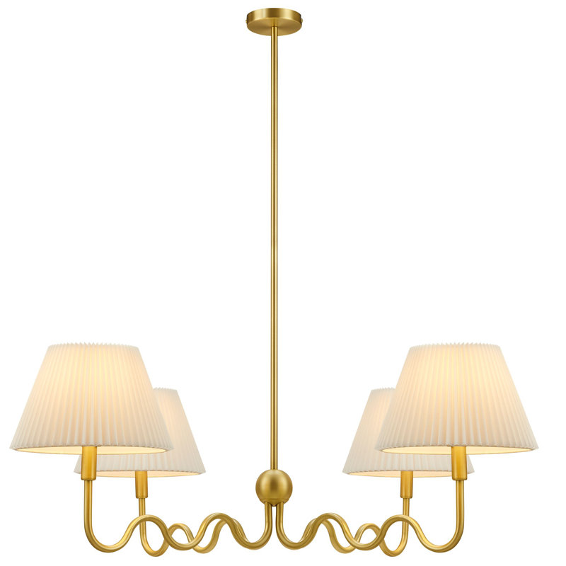 Luminaire suspendu Wave à 4 bras Wave, Laiton