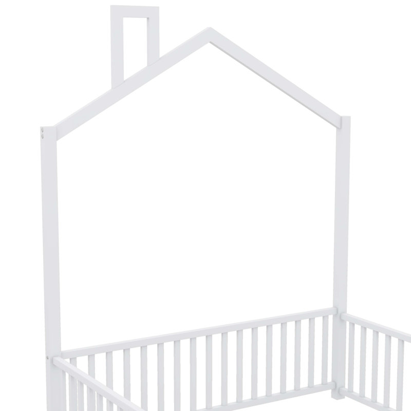 Lit plateforme robuste en métal équipé de barrières de sécurité pour une protection accrue, Lit double
