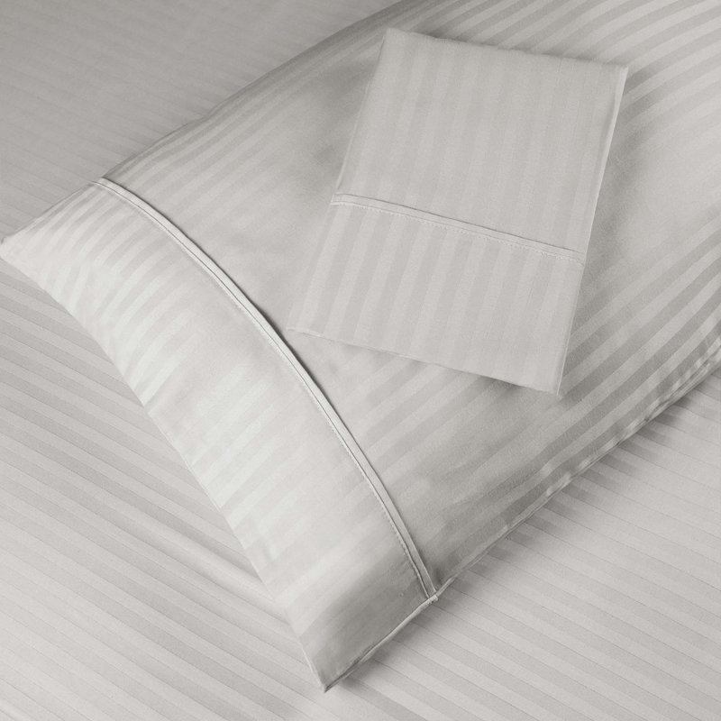 Colombes 100% Cotton Striped Pillowcase - Set of 2, King, Light Blue