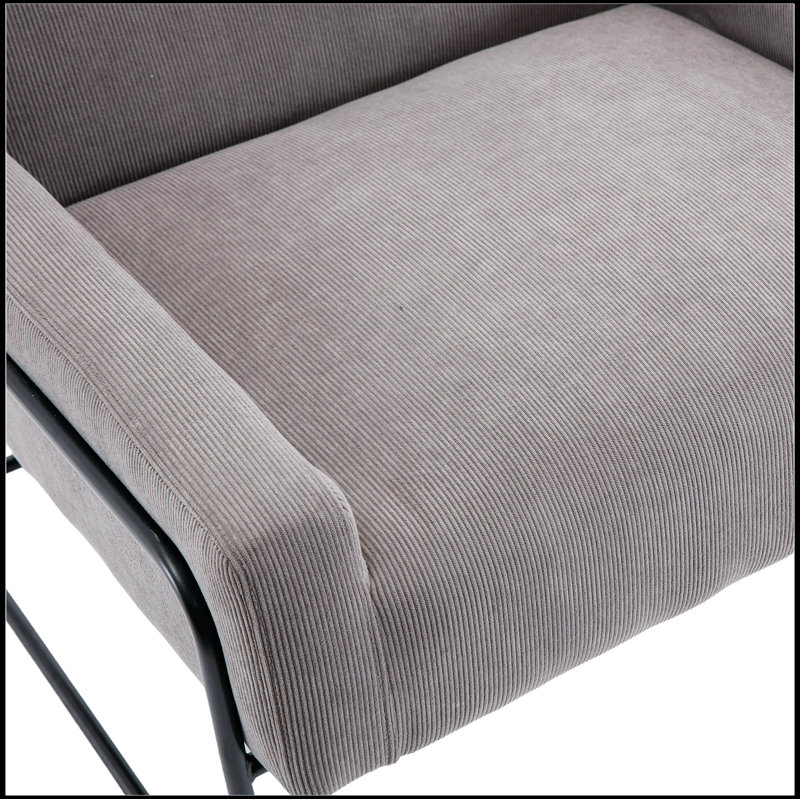 Lopardo Waiting Room Chair with Metal Frame, 100% Polyester Gray