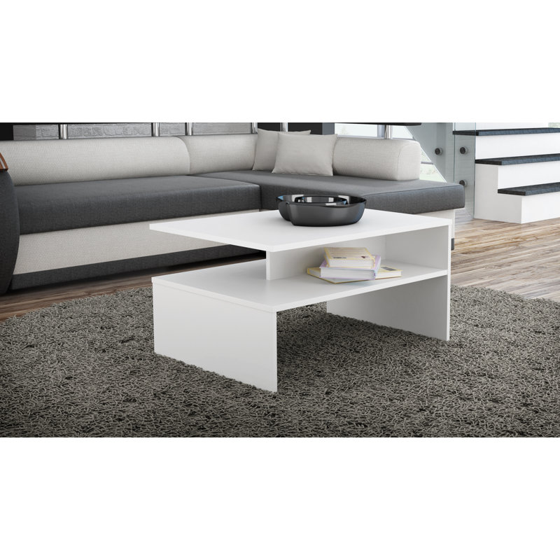 Harmon Sled Coffee Table with Storage, White