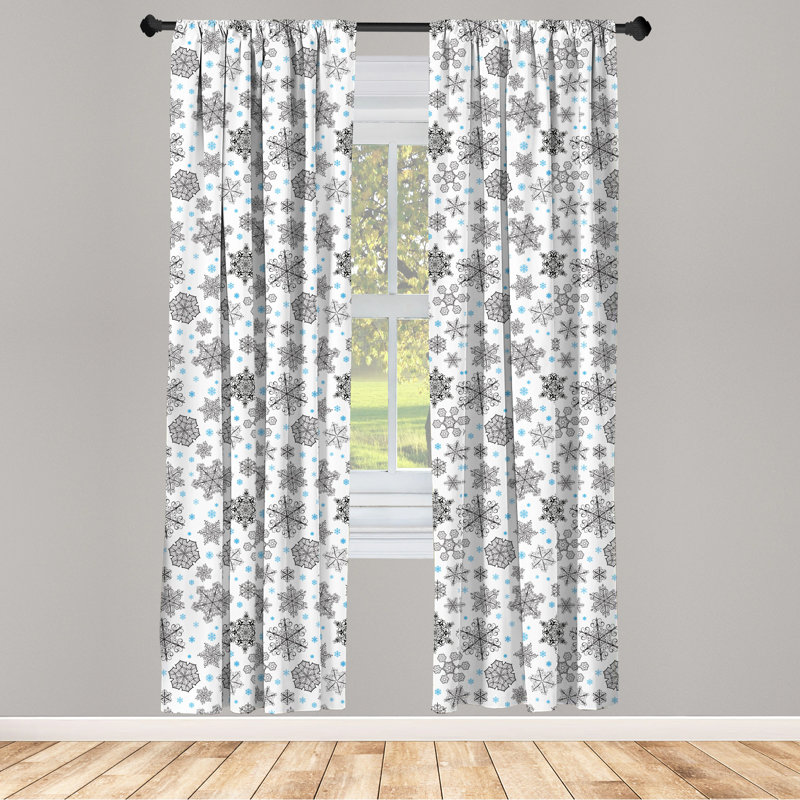 Snowflake Semi-Sheer Rod Pocket Curtain Panels, 28" x 95"