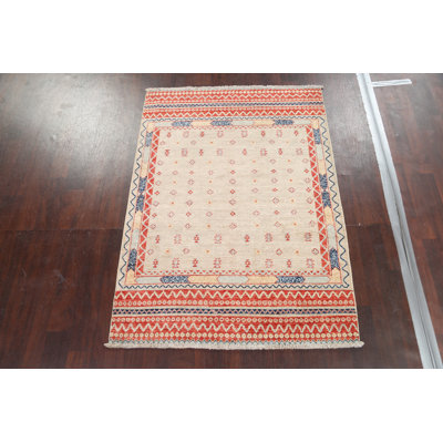Vegetable Dye Kazak Area Rug 4x6