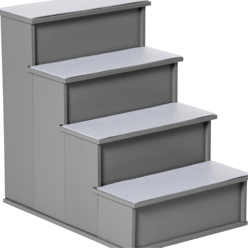 Pet Step , Grey - For Small Dogs & Cats Up To 22 Lbs, Cushioned Access Elevating Ramp, Supports Pets Lbs Securely