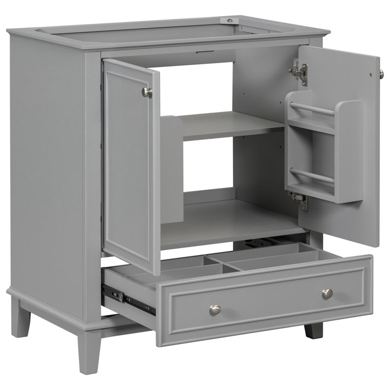 Meuble-lavabo de salle de bain sans lavabo, Gris