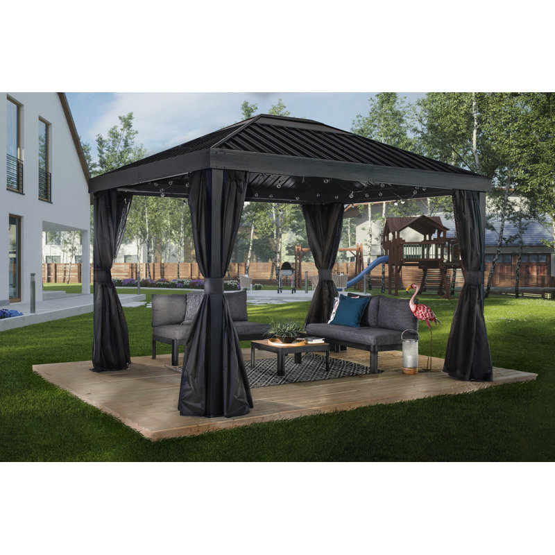 Sojag Black Polyester Curtains for Gazebo
