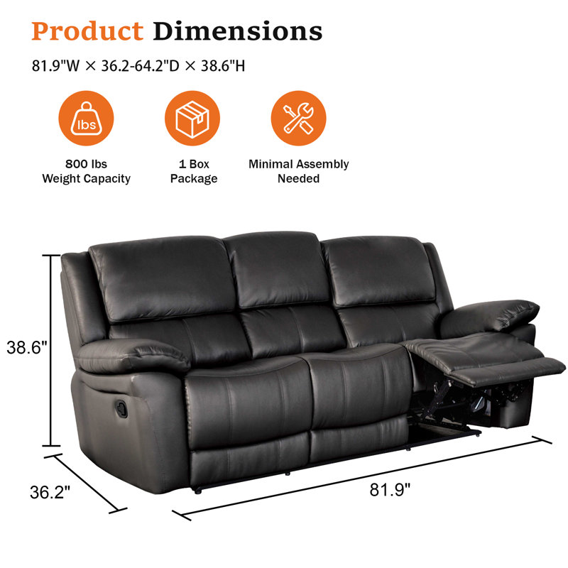 Sofa Manual Recliner, Black