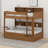 Bunk Bed Frame With Trundle And Storage Shelves, Solid Wood Floor Bunk Bed With Ladders And Guardrails-125124731-125124729