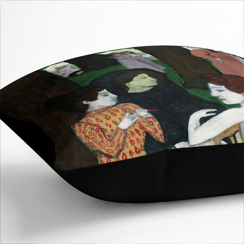The Muses Square Throw Cushion, Black, 40cm H x 40cm W x 15cm D