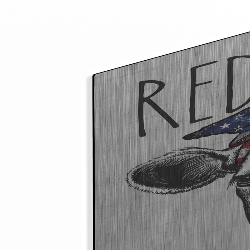 Art mural en métal «Red, White and Moo» par Trinx, H 36 po x l 24 po