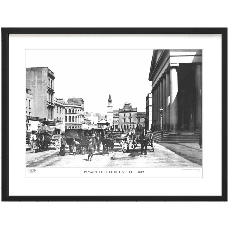 Plymouth, George Street 1889 by Francis Frith - Single Picture Frame Print, 45cm H x 60cm W x 2.3cm D, Dark Grey/Ivory