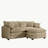 Corduroy Sofa with 1 Footrest-111792617-102038585