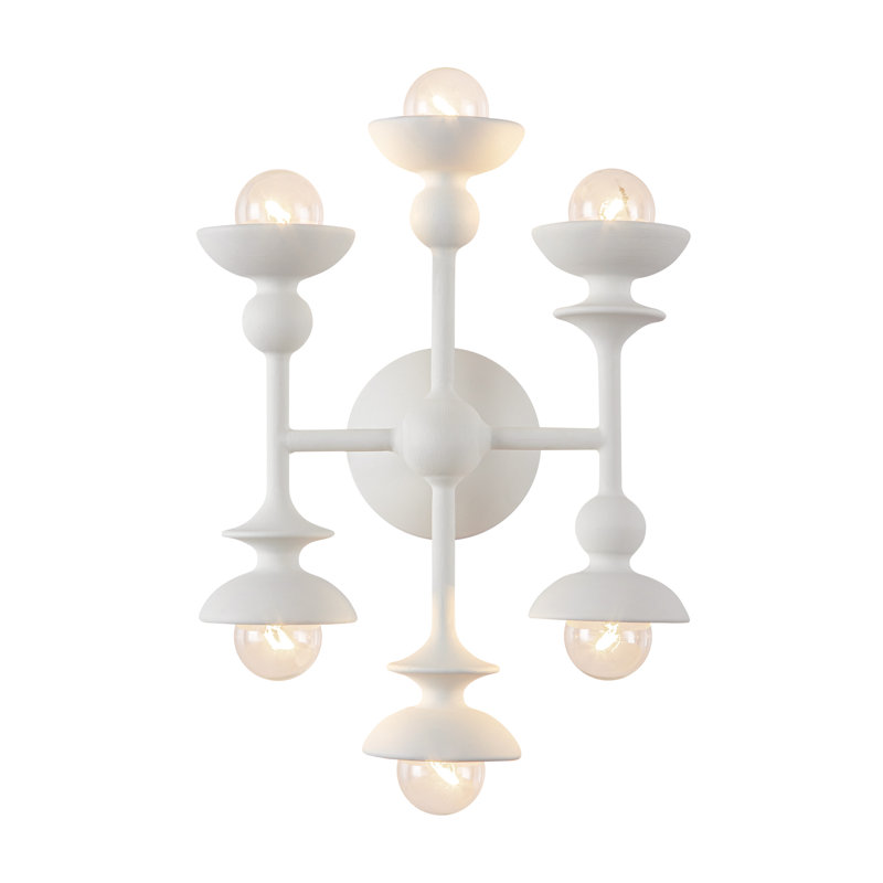 Cadence White Sculptural 6-Light Vanity Fixture