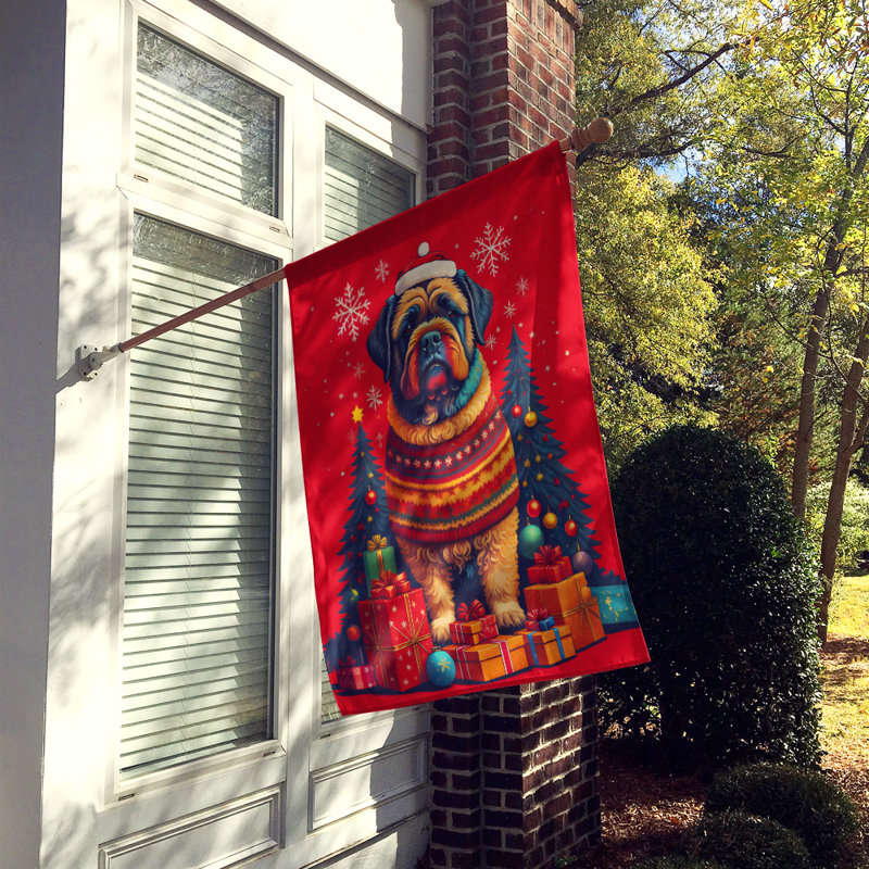 Drapeau de maison de Noël en polyester double face H 40 po x l 28 po