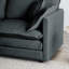 Chaise d'appoint (2 pièces), revêtement en chenille grise, bois massif, fauteuils de salon confortables avec coussin 2, structure en bois massif, taie décorative confortable