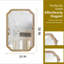 Miroir de coin rond en bois massif naturel 24 po x 36 po pour chambre à coucher, salle de bain, salon et entrée-603644779-603644780