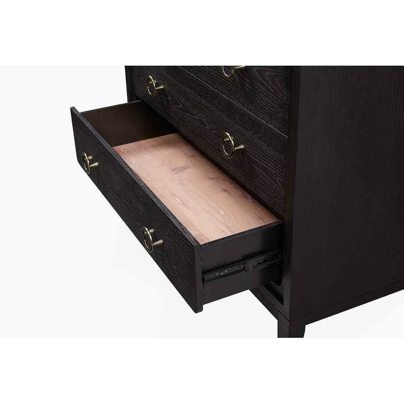Commode 5 tiroirs au fini poivre