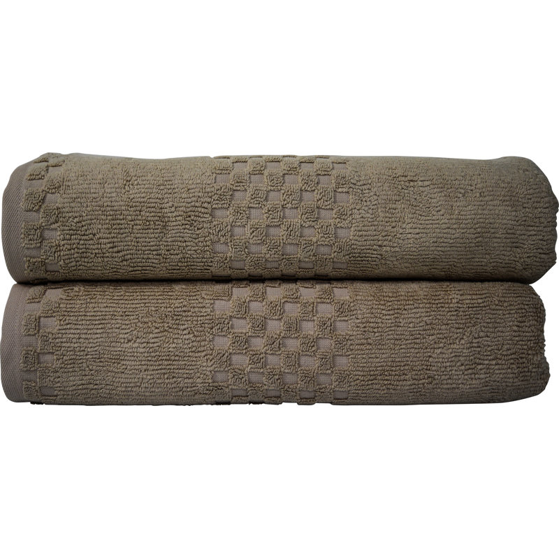 Yochman 100% Cotton Plush Jacquard Bath Sheet, Taupe