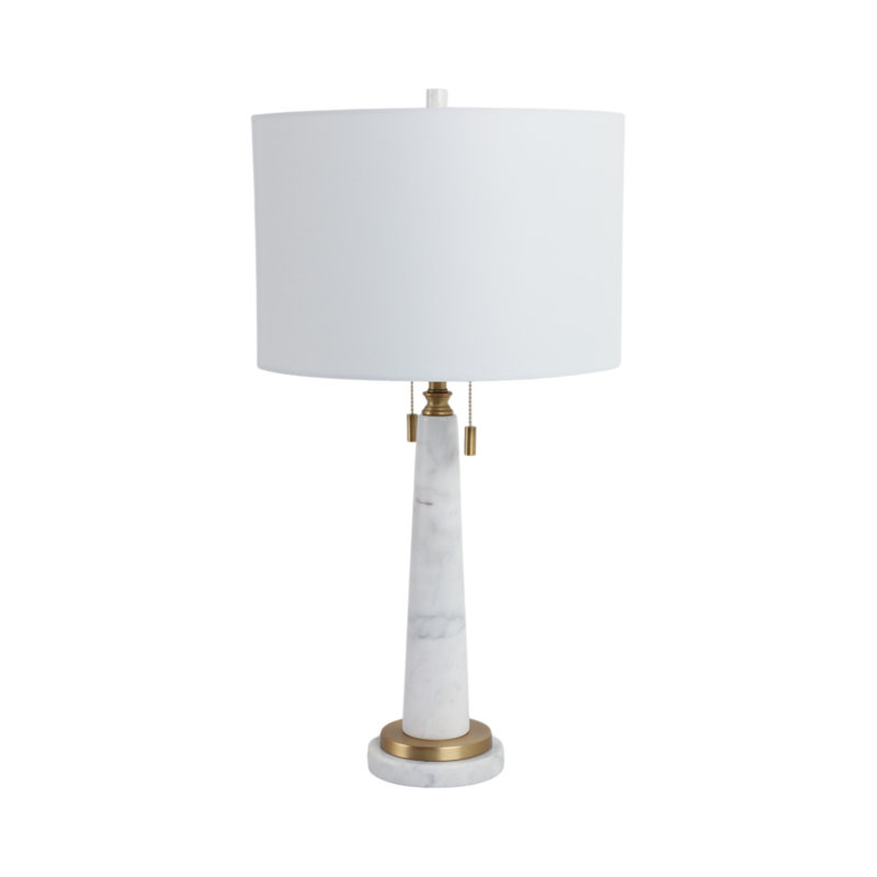 28" Moorestown Marble Table Lamp, White