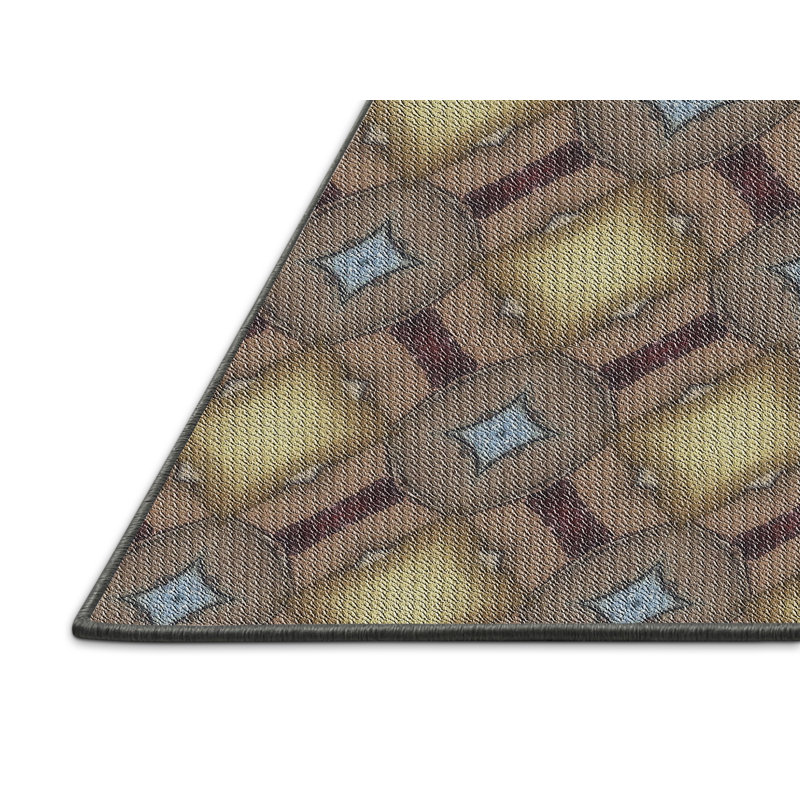 Tapis décoratif à motif géométrique brun clair, Rectangle 8 pi x 12 pi