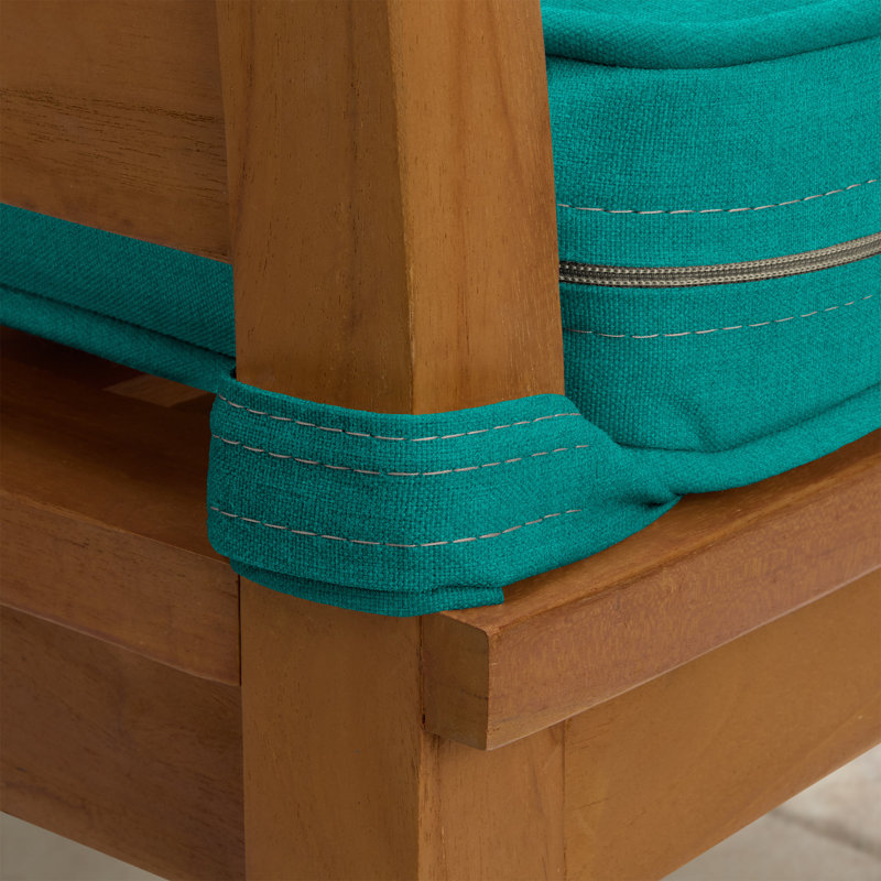 Coussin de chaise de salle à manger double en mousse ARDEN, 20 po x 20 po, fabriqué en ProFoam, Bleu sarcelle chiné
