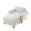 Méridienne surdimensionnée 51 po en chenille douce avec repose-pieds de rangement amovible (beige)-758467570