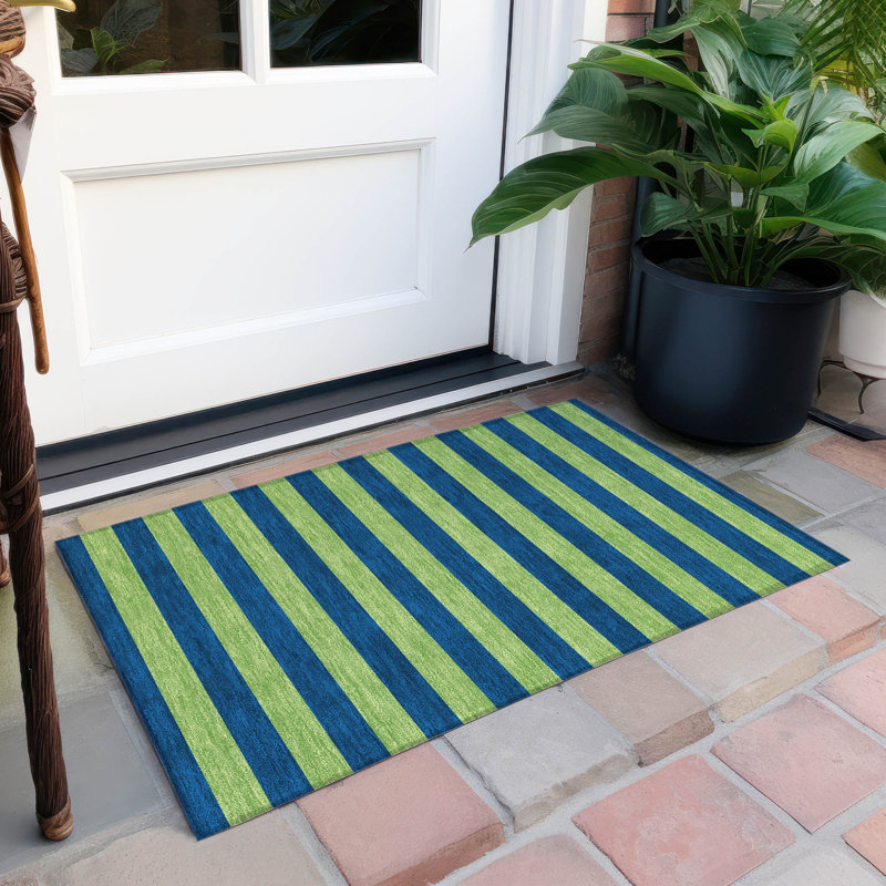 Sneller Flatweave Washable Striped Indoor / Outdoor Rug, Rectangle 1'8" x 2'6"