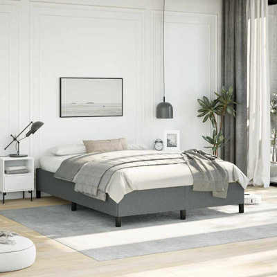 Cadre de lit, base de lit tapissier en tissu, sans matelas