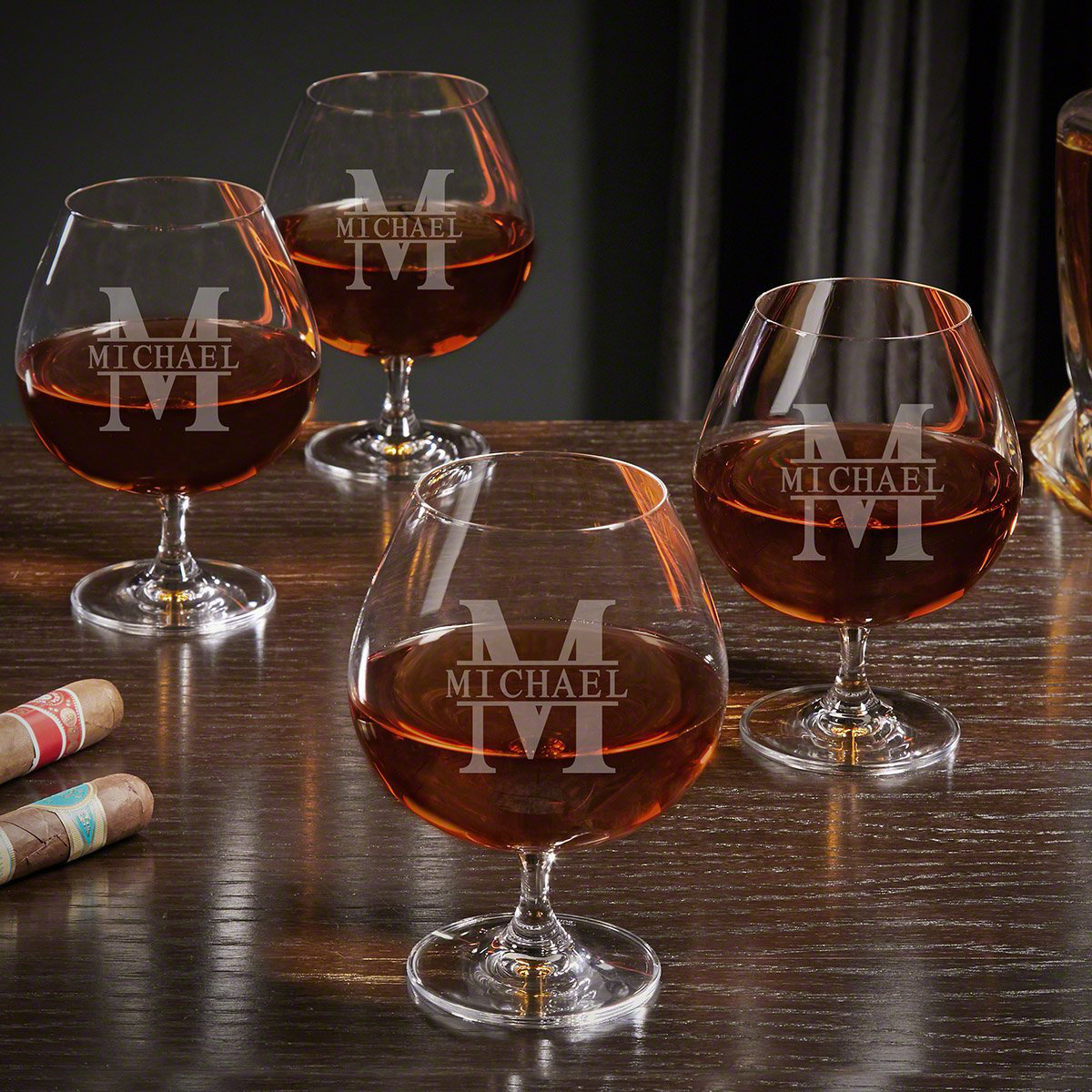 HomeWetBar Monogrammed Stemless Wine Glasses, Set of 4 (Personalized  Product)