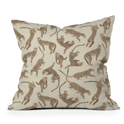 Iveta Abolina Cheetahs Tan Throw Pillow