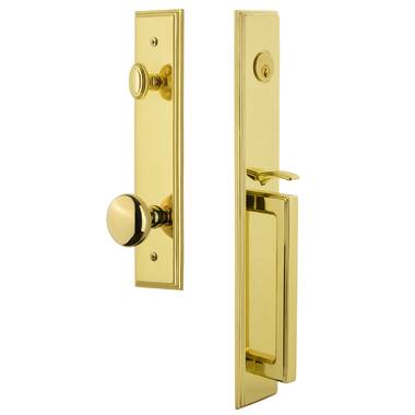 Grandeur Carré One-Piece Handleset with Single Cylinder Deadbolt and S ...