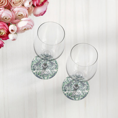 Sous-verres ronds en cuir royal royal William et Mary Royal Delft