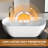 KAKUSIGA 63 inch Freestanding Tub Solid Surface Stone Resin Soaking Bathtub