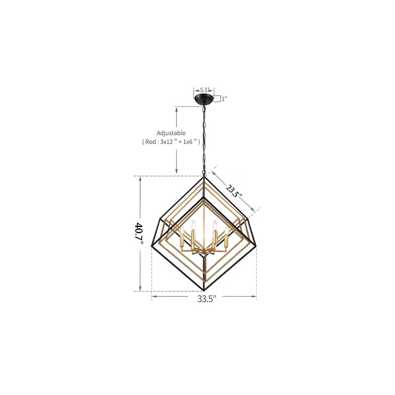 6 - Light Dimmable Chandelier