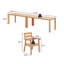 Ensemble de salle à manger 12 pièces en PEHD pour 10 personnes - table de patio et chaises toutes saisons avec finition aspect bois et trou pour parasol