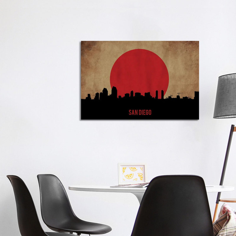 San Diego Skyline 1 Piece Wall Art on Canvas, 101.6 cm H x 66.04 cm W