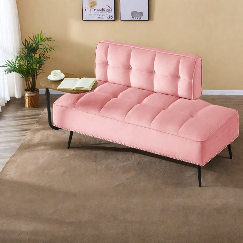 Canapés en velours peu encombrants, rose, design moderne pour n'importe quelle pièce