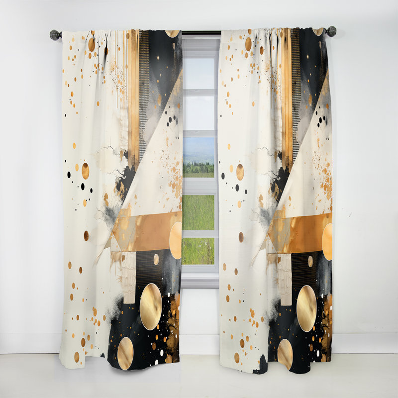 Barratt Grey And Gold Sunset Collage I - Modern Curtain - Velvet Room Darkening - 1 panel, 52" W x 63" L