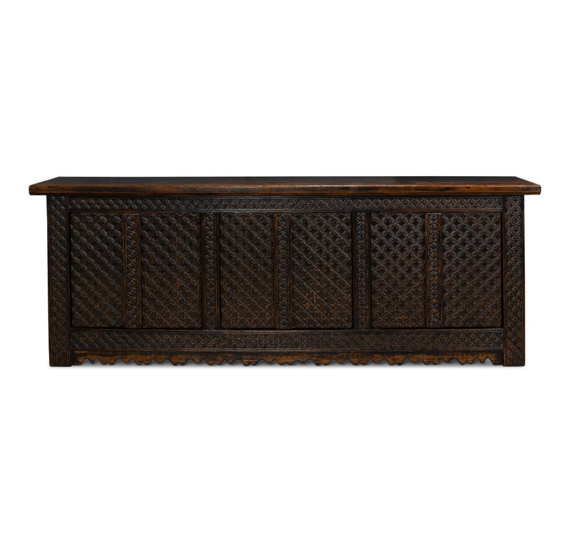 Persian 98'' Solid Wood Sideboard, Dark Brown