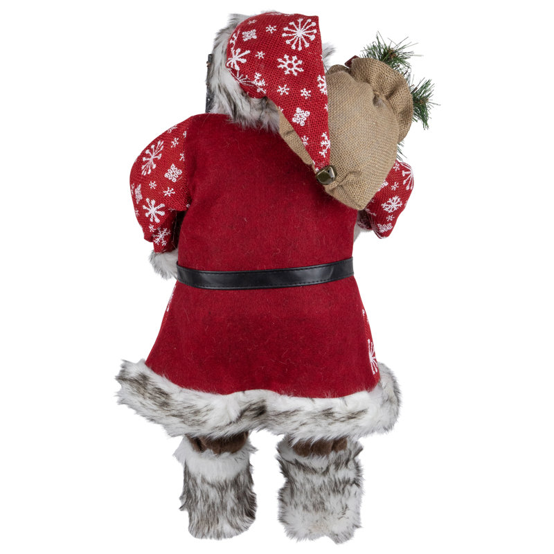 24" Snowflake Santa Claus with Staff and Mittens Christmas Figure