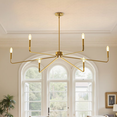Lustre industriel de style bougie à 6 lumières 36 po