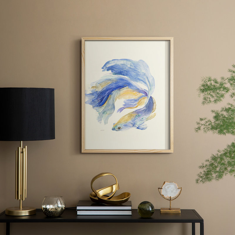 Reproduction encadrée Betta II - bois massif, Naturel, H 15 po x l 12 po